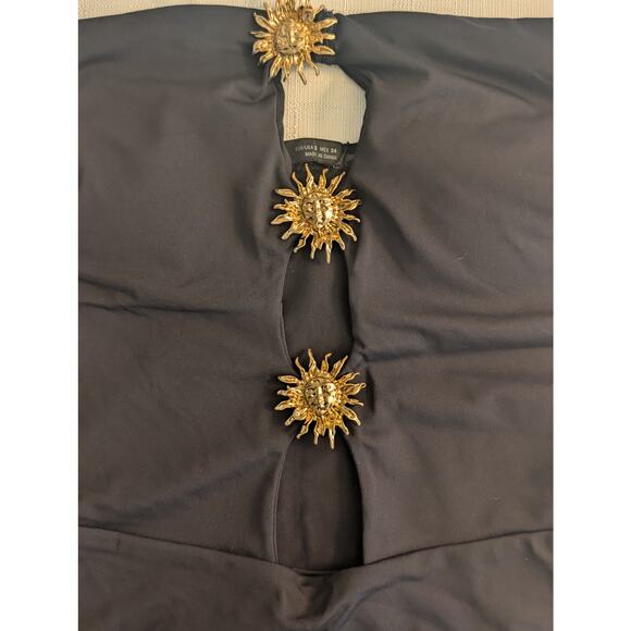Zara Black Bandeau Swimsuit With Gold Sun Details - Picture 7 of 16